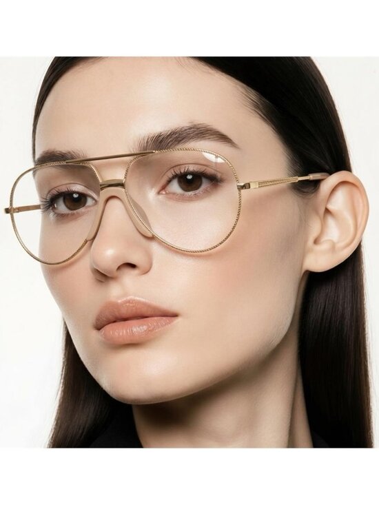 New GUCCI UNISEX AVIATOR GOLD GOLD TRANSPARENT SUNGLASSES GG0432S-30006312-001 main image 11